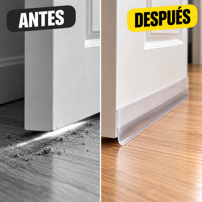 Antes y después: la rendija bajo la puerta queda sellada