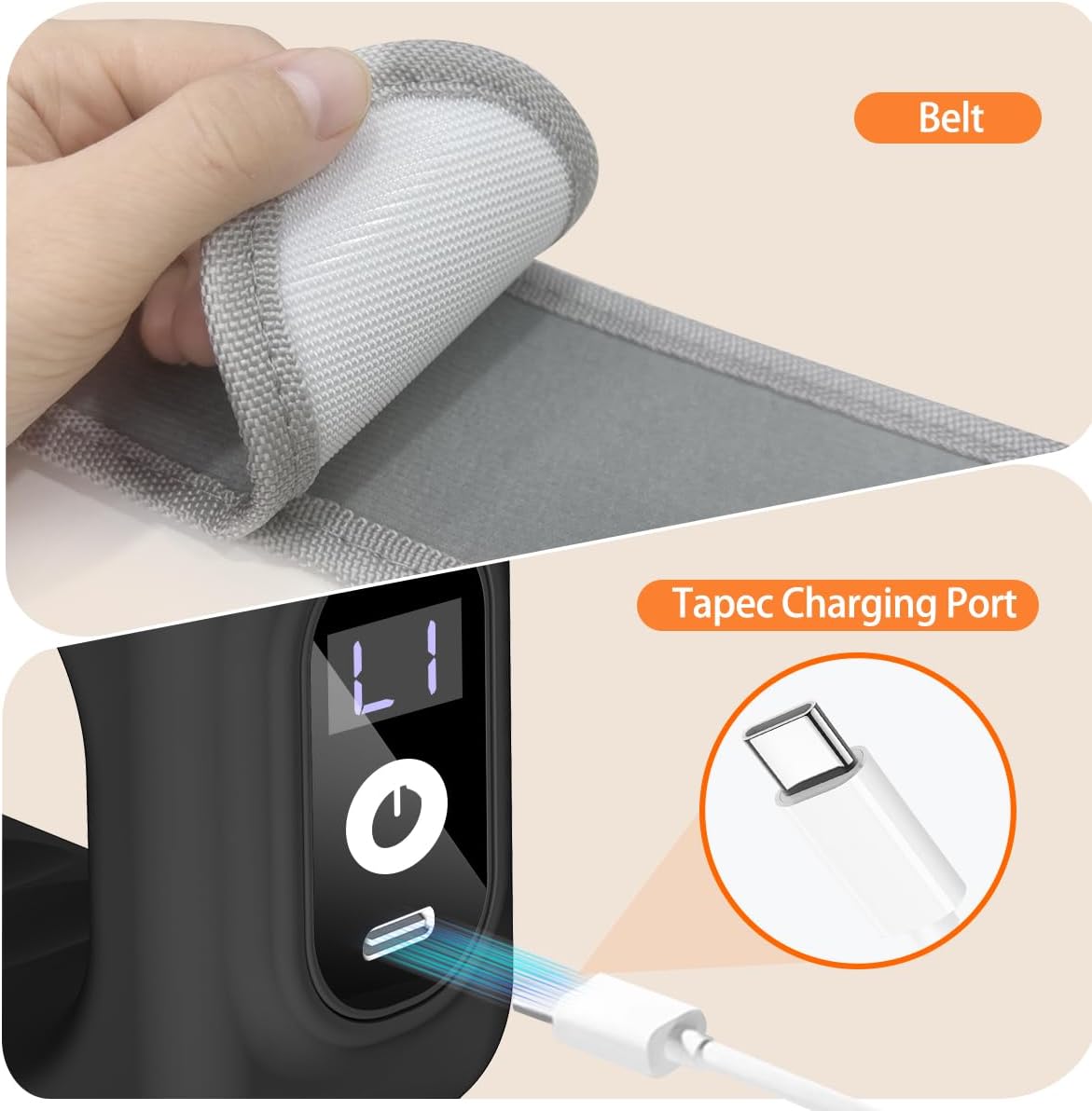 Ceinture vibrante amincissante rechargeable avec technologie des fascias