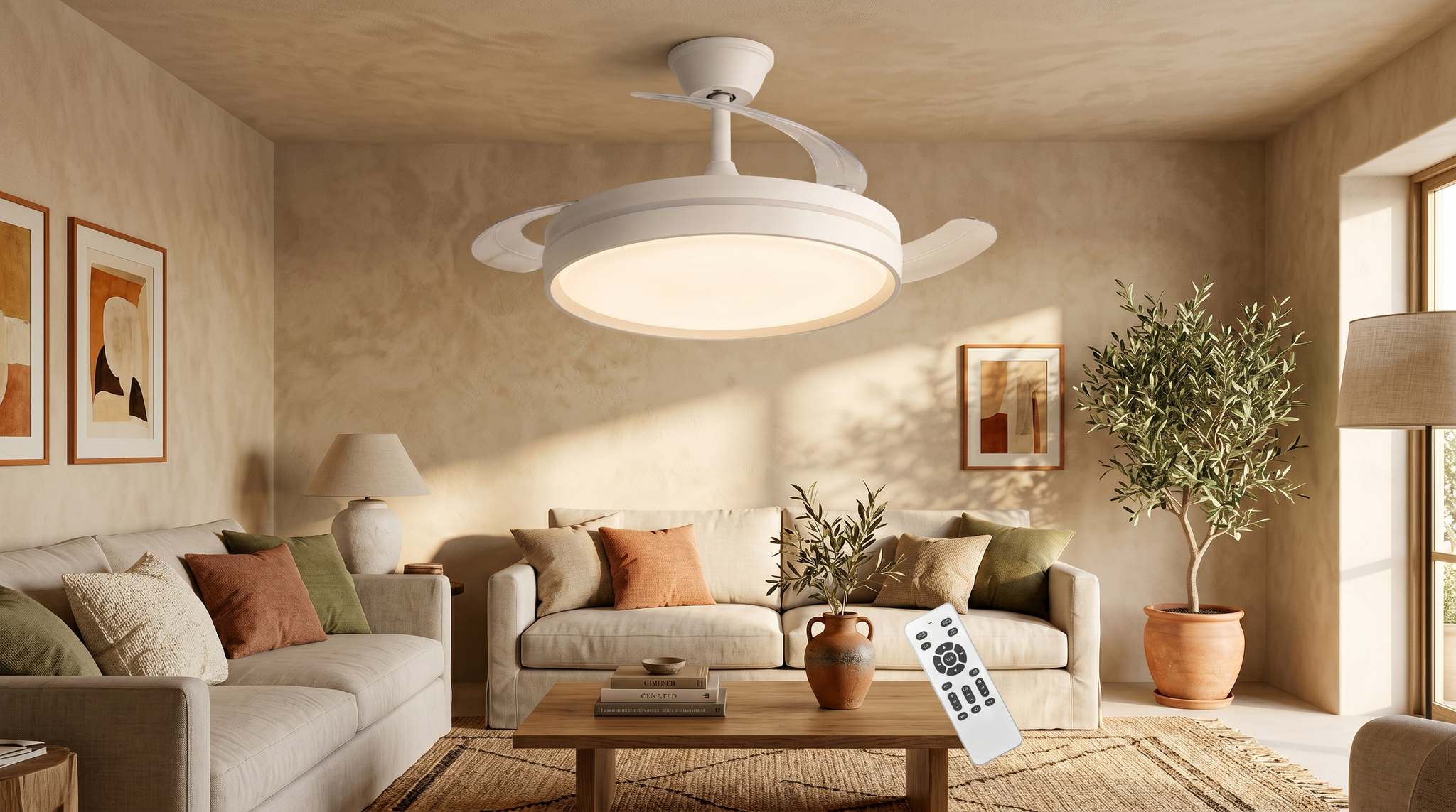 Ventilador de techo con luz LED y mando a distancia