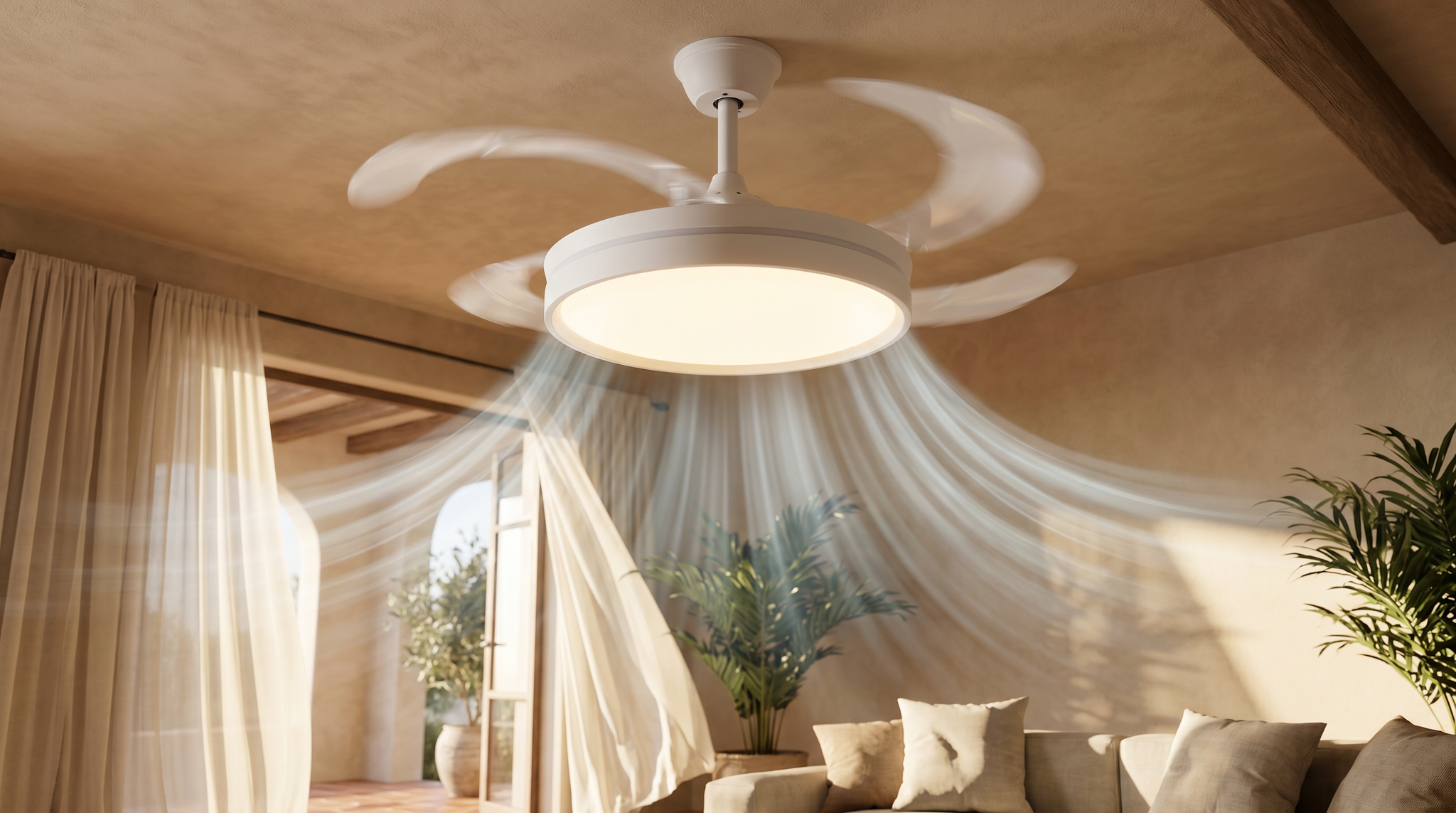 Ventilador de techo con luz LED y mando a distancia