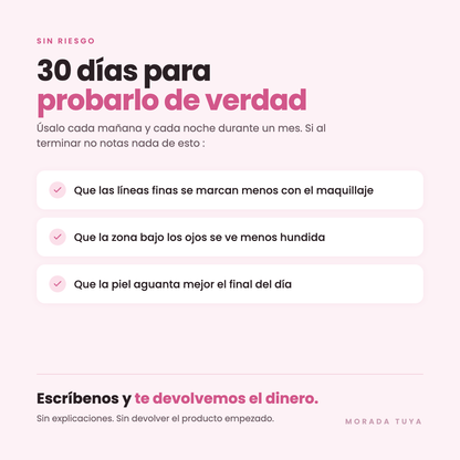 Garantía de 30 días: si no notas la diferencia, te devolvemos el dinero sin explicaciones