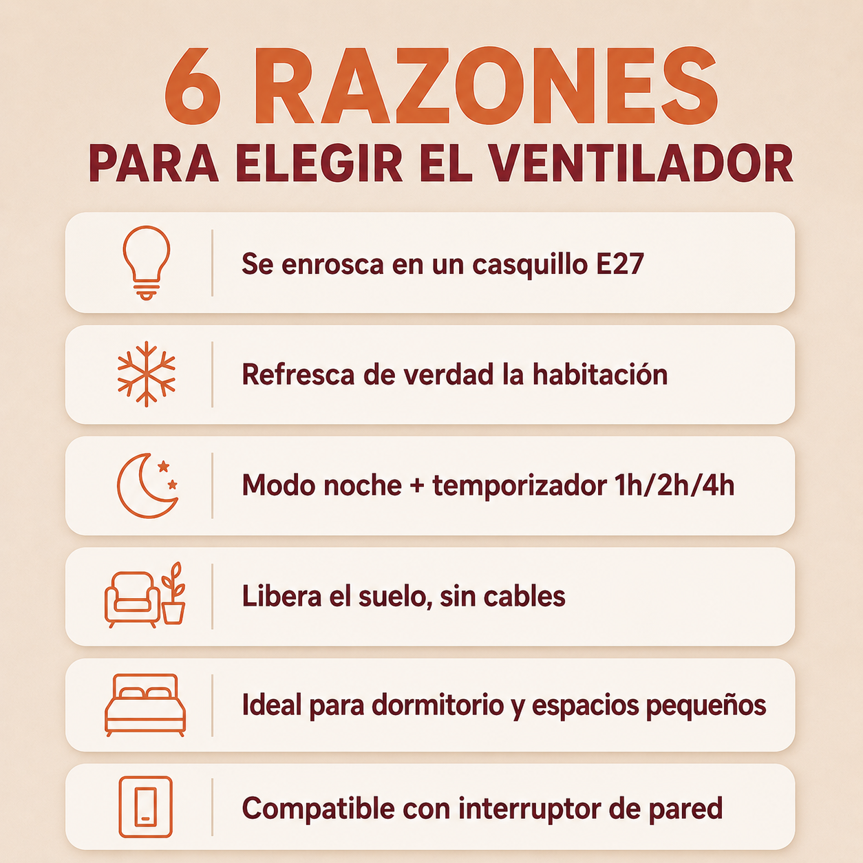 Ventilador tecnológico con luz LED y mando a distancia