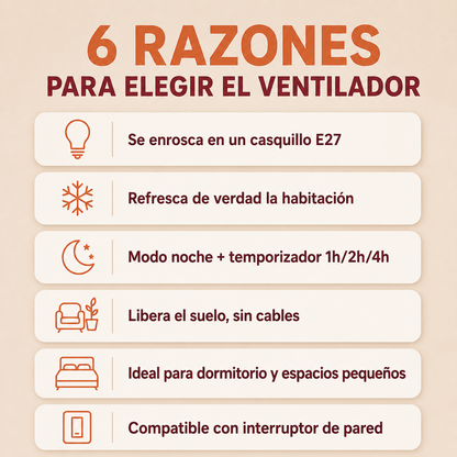 Ventilador tecnológico con luz LED y mando a distancia