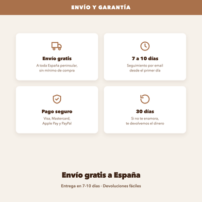 Envío gratis, entrega en 7-10 días, pago seguro, 30 días de garantía